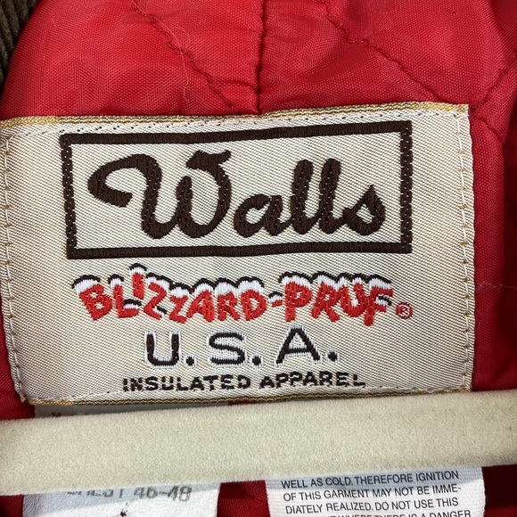 Vintage Walls coveralls corduroy collar zip legs quilted lining semi thrashed XL - Picture 3 of 16